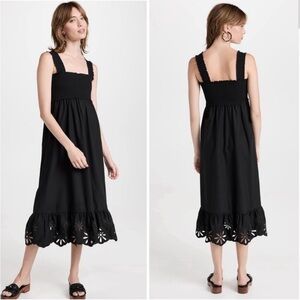 Rails Rumi black Eyelet Midi Dress sz S sleeveless